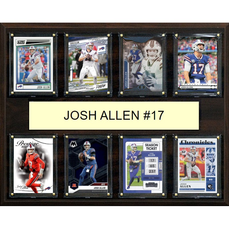 Josh Allen #17 8 Card Plaque Donruss Fleer Topps 2023 2024 Buffalo Bills