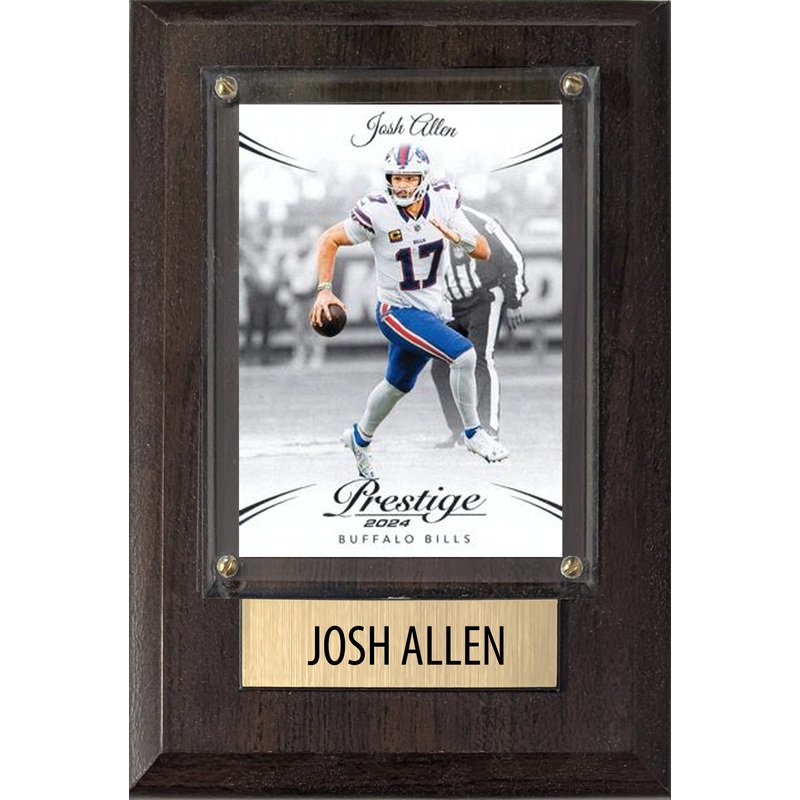 Josh Allen Buffalo Bills 2025 2024 Donruss Score Prizm Topps 4×6 Gift Plaque