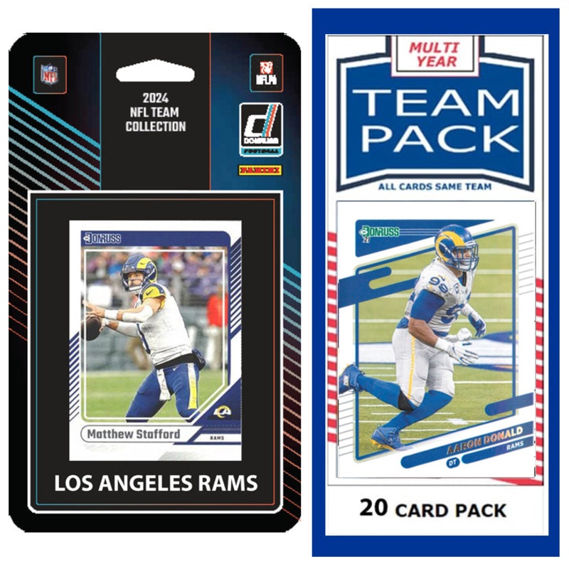 Los Angeles Rams Team Pack 20 Cards Aaron Donald + 2024 Donruss Team Set Puka Nacua