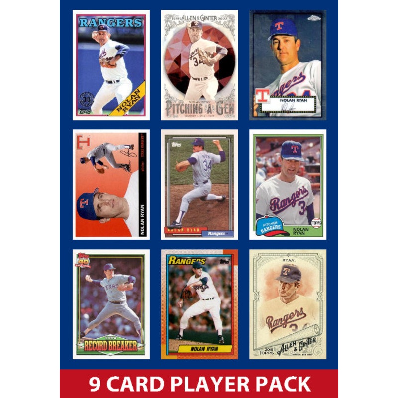 Nolan Ryan Texas Rangers 9 Card Legend Pack Topps 2025 2024 2023 Bowman