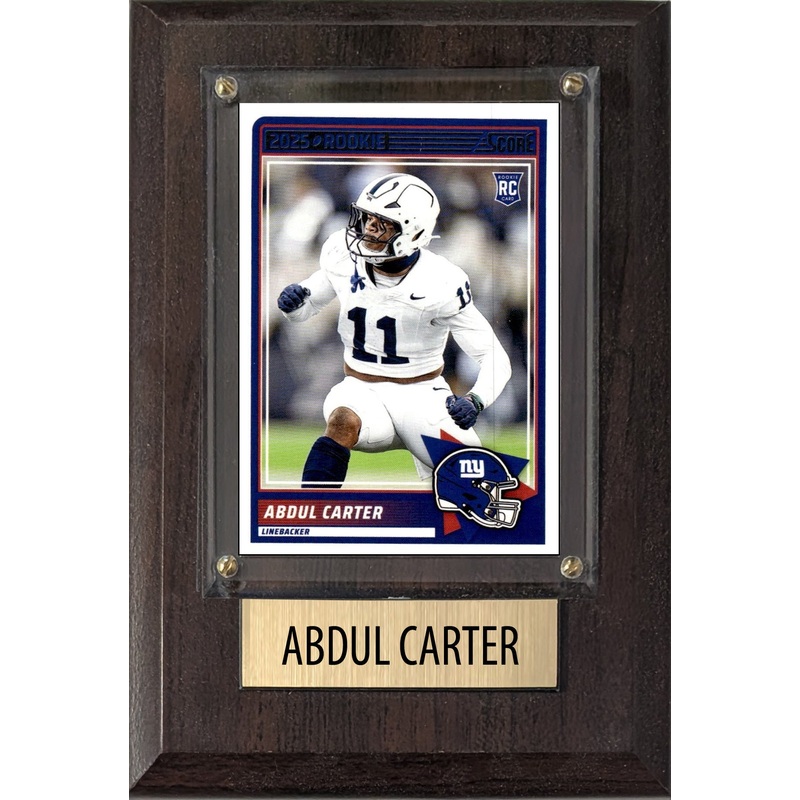 Abdul Carter New York Giants RC 2025 Penn State Score 4×6 Gift Plaque
