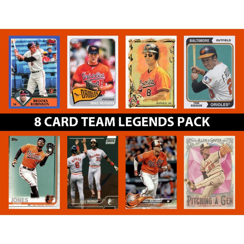 Baltimore Orioles 8 Card Team Legends Pack 2023 Topps Bowman Cal Ripken Palmer
