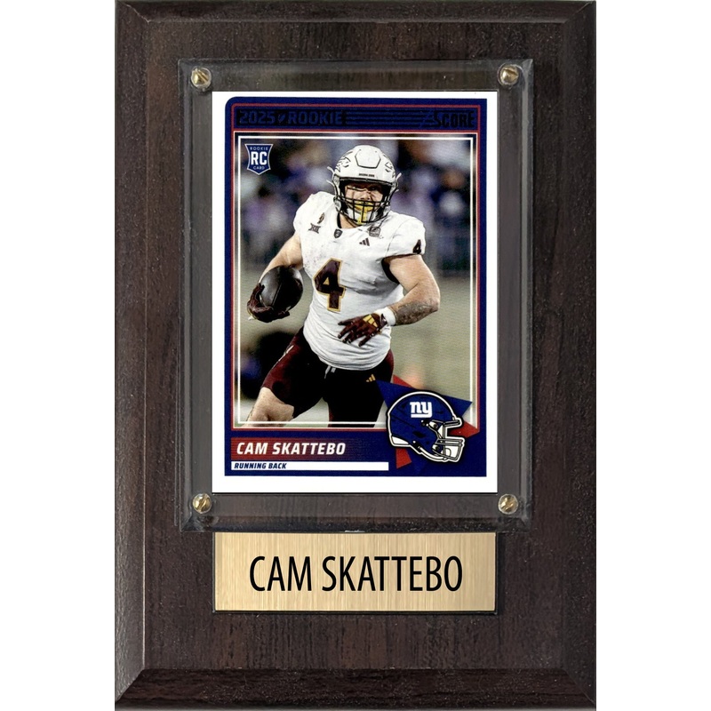 Cam Skattebo New York Giants RC 2025 Arizona State Score 4×6 Gift Plaque
