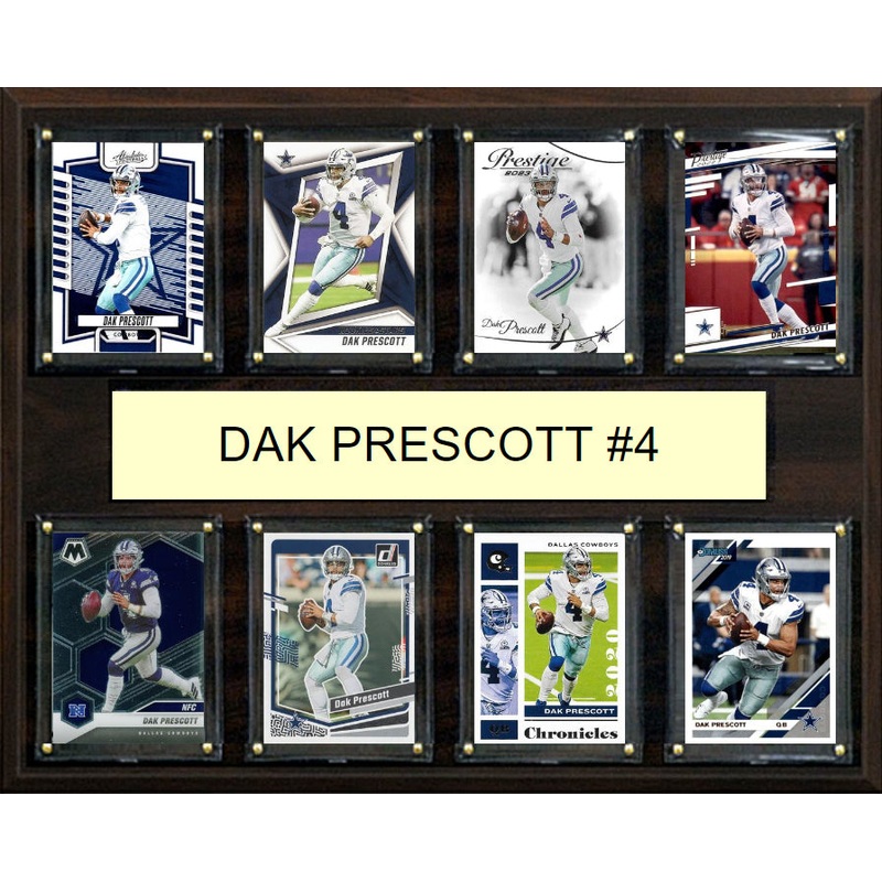 Dak Prescott 8 Card Plaque Donruss Fleer Topps 2023 2024 Dallas Cowboys