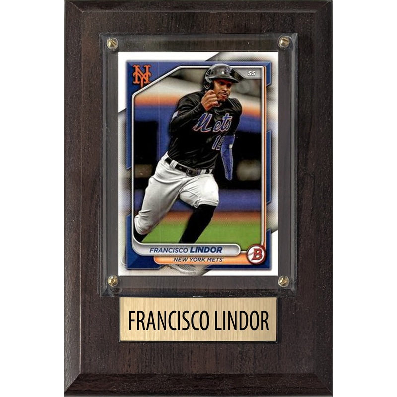Francisco Lindor New York Mets 2025 2024 Topps Bowman 4×6 Gift Plaque