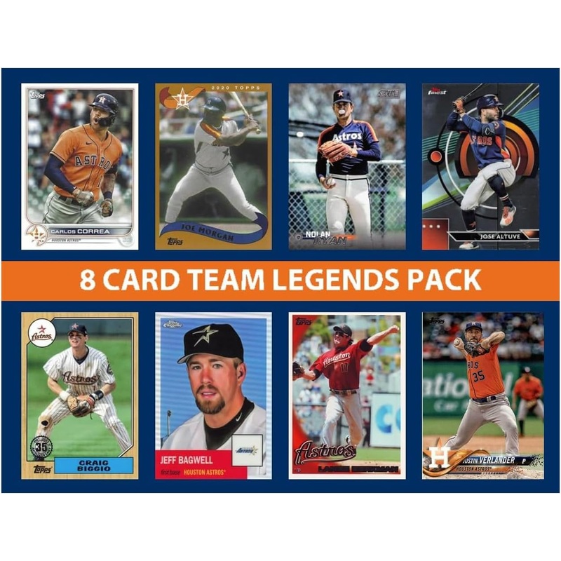Houston Astros 8 Card Legends Pack 2023 Topps Bowman Nolan Ryan Altuve Bagwell