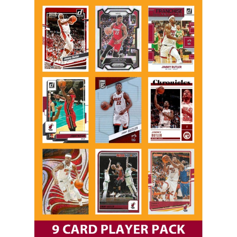 Jimmy Butler 9 Card Player Pack 2023-24 Hoops Donruss Panini Miami Heat
