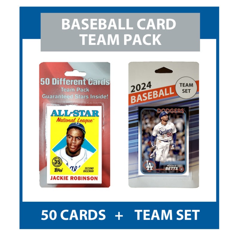 LA Dodgers Team Pack 50 Cards Jackie Robinson + 2024 Topps Team Set Betts