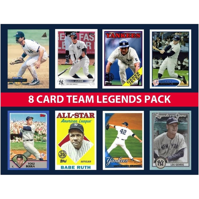 New York Yankees 8 Card Legends Pack Topps Bowman Jeter Mantle Aaron Judge