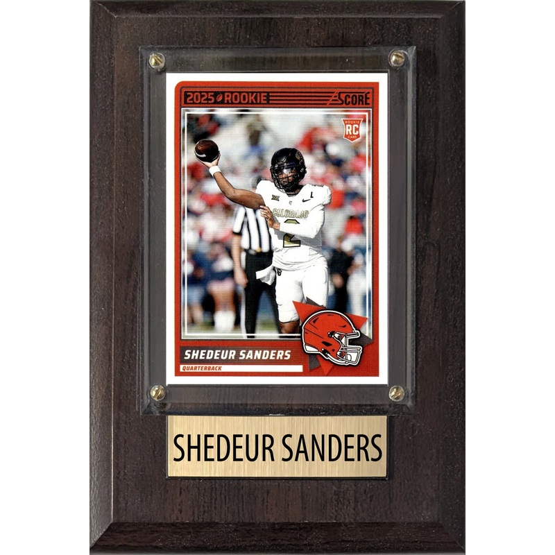 Shedeur Sanders Cleveland Browns RC 2025 Colorado Score 4×6 Gift Plaque