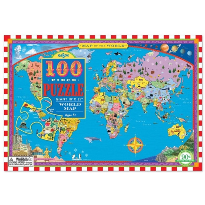 “eeBoo 100pc – World Map Puzzle”