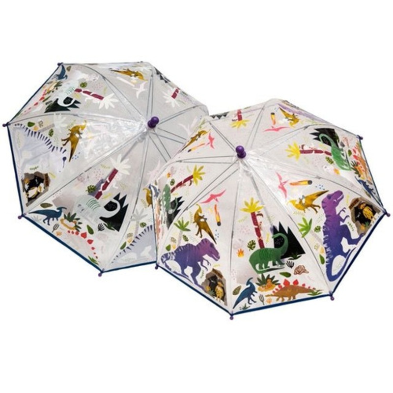 “Floss & Rock Colour Changing Umbrella – Dinosaur Transparent”