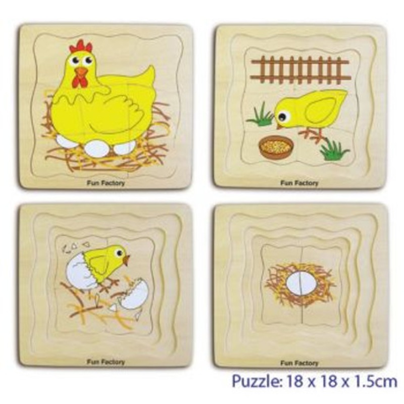 “Fun Factory – Wooden Puzzle 4 Layers Chicken”