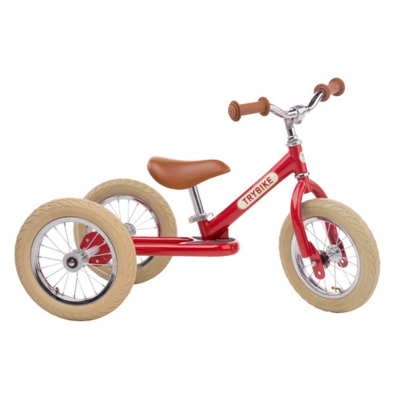 “Trybike -Red Vintage with Cream Tyres and Chrome (3 wheel)”