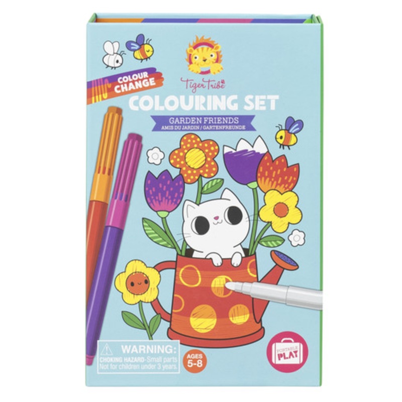 “Tiger Tribe Colour Change Colouring Set – Garden Friends”