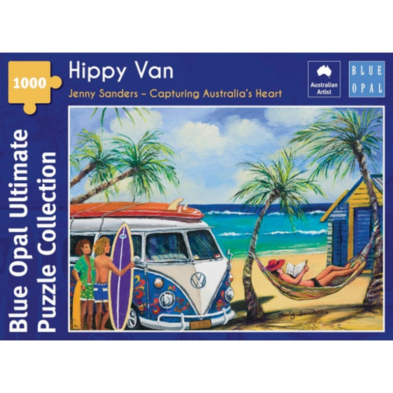“Blue Opal 1000pc – Jenny Sanders Hippy Van Puzzle”