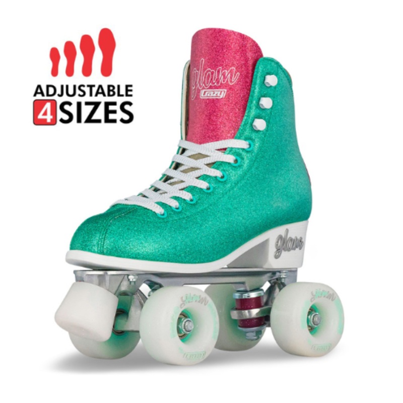 “Crazy Skates – Glam Size Adjustable Roller Skates – Teal”