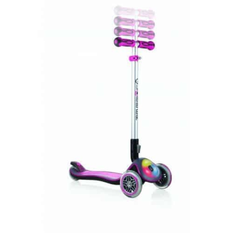“Globber Elite Lights 3 Wheel Scooter – Pink”