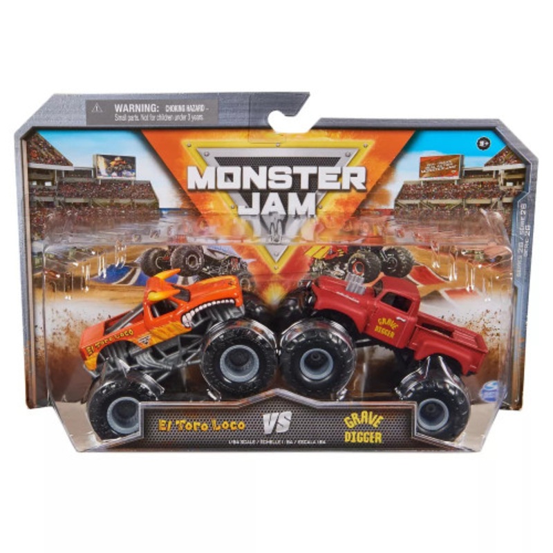 “Monster Jam 1:64 Diecast Monster Trucks 2pk – El Toro Loco Vs Grave Digger”