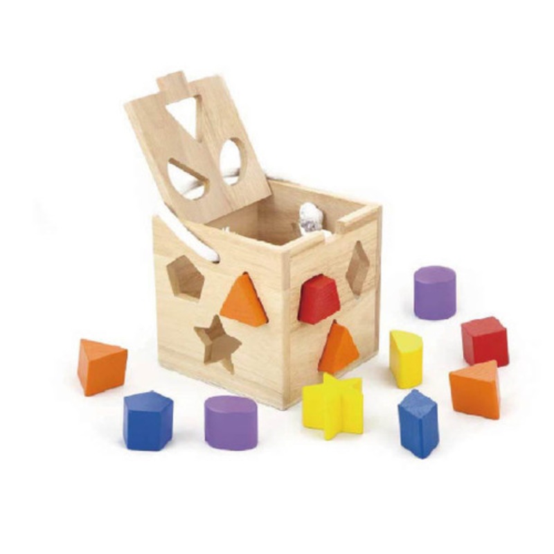 “Viga – Wooden Shape Sorter with 12 Shapes”