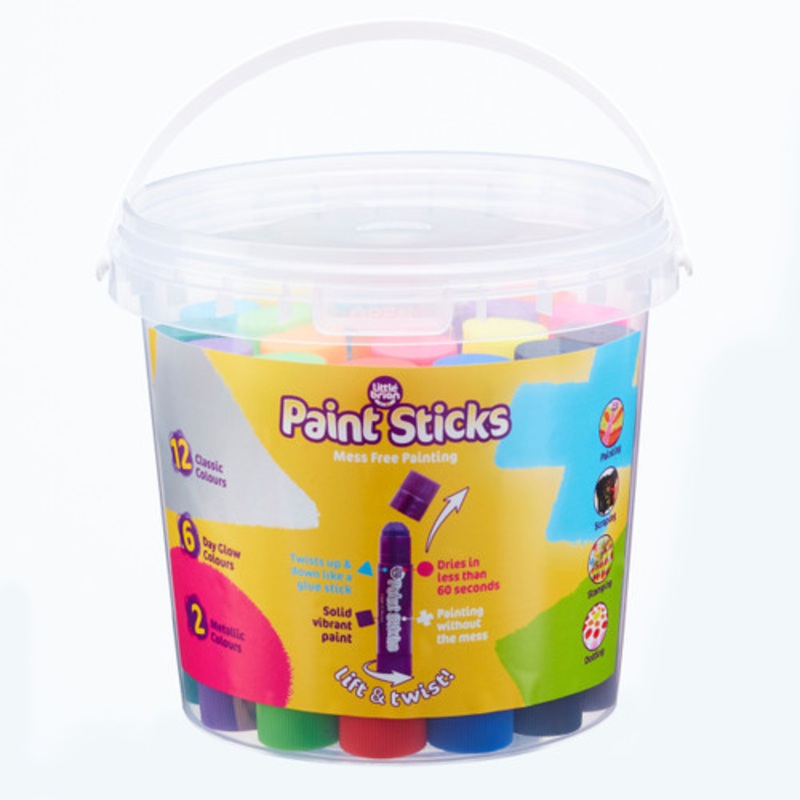“Little Brian Paint Sticks Bucket – Assorted 20 pk”