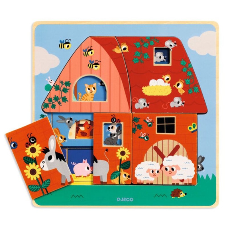 “Djeco – The Barn – 3 Layer Wooden Puzzle”