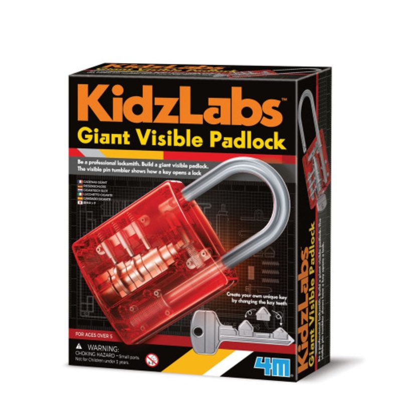“4M – KidzLabs – Giant Visible Padlock *Damaged Packaging”