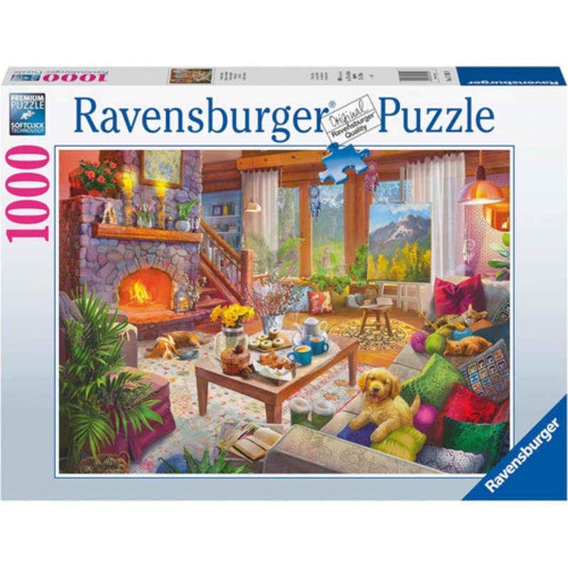 “Ravensburger 1000pc – Cozy Cabin Puzzle”