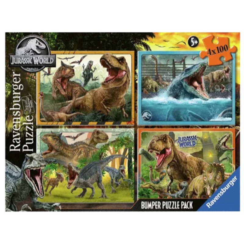“Ravensburger 4x100pc – Jurassic World Bumper Pack Puzzles”