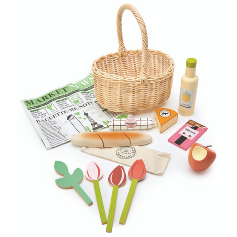 “Tender Leaf Toys – Wicker Shopping Basket Set”
