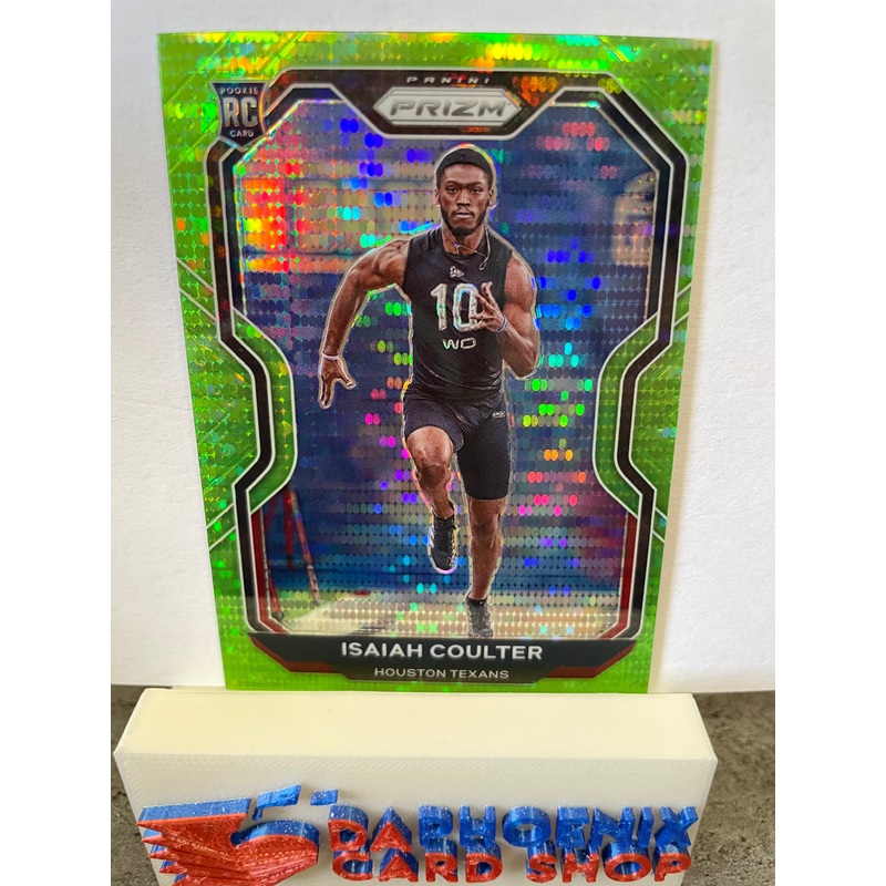 Isaiah Coulter   Texans 2020 Panini Prizm Neon Green Pulsar Prizm Rookie #395
