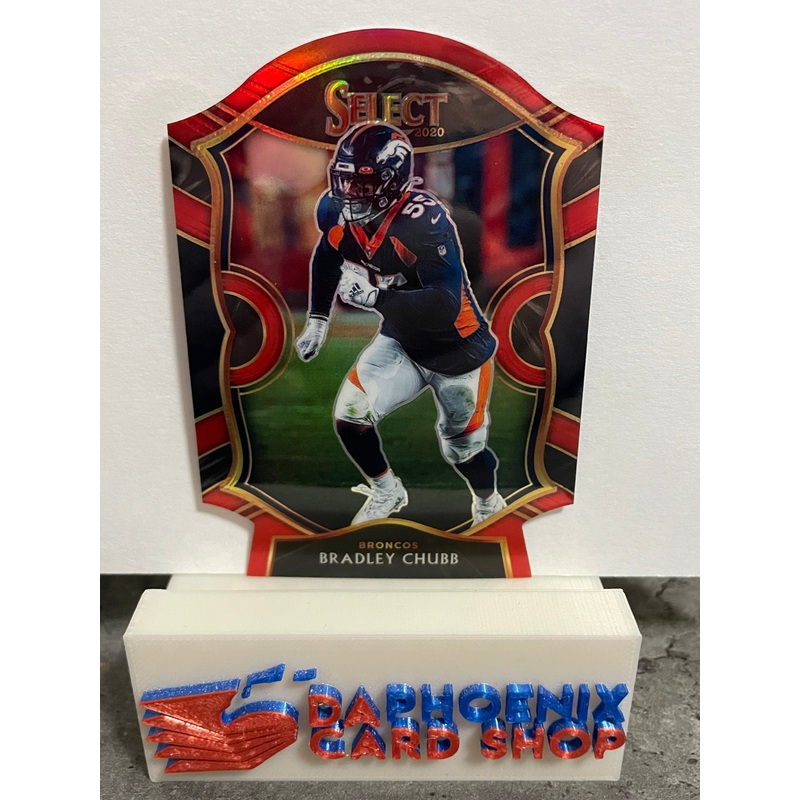 Bradley Chubb  Broncos 2020  Panini Select Red Prizm Die-Cut #34