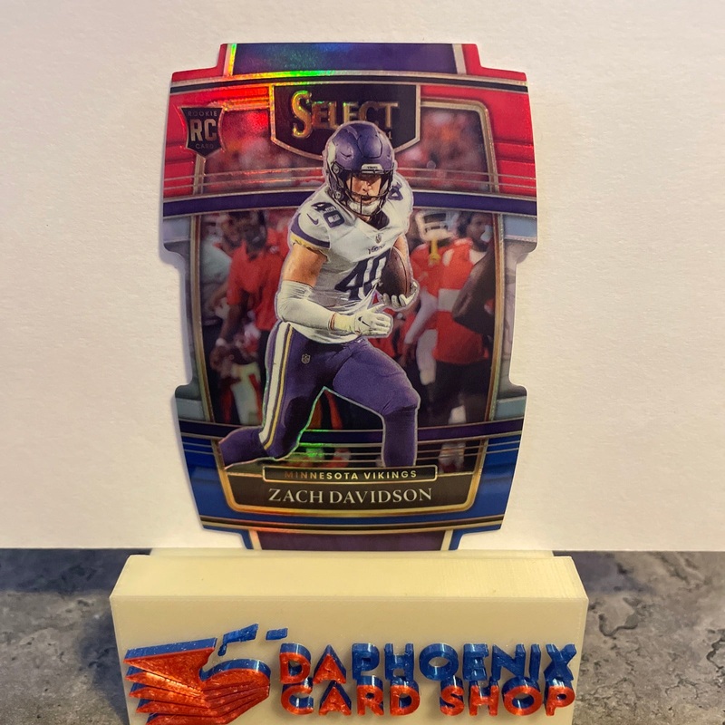 Zach Davidson  Vikings 2021 Panini Select Red & Blue Die-Cut Prizm  Rookie #95