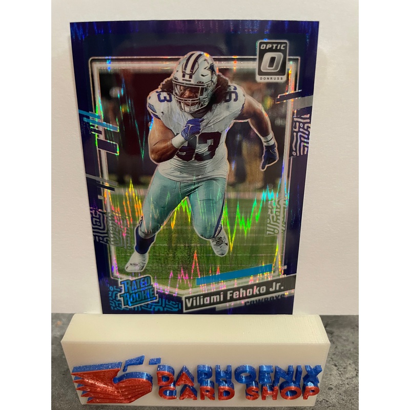 Viliami Fehoko Jr. Cowboys 2023 Panini Donruss Optic Purple Shock  Rookie#229