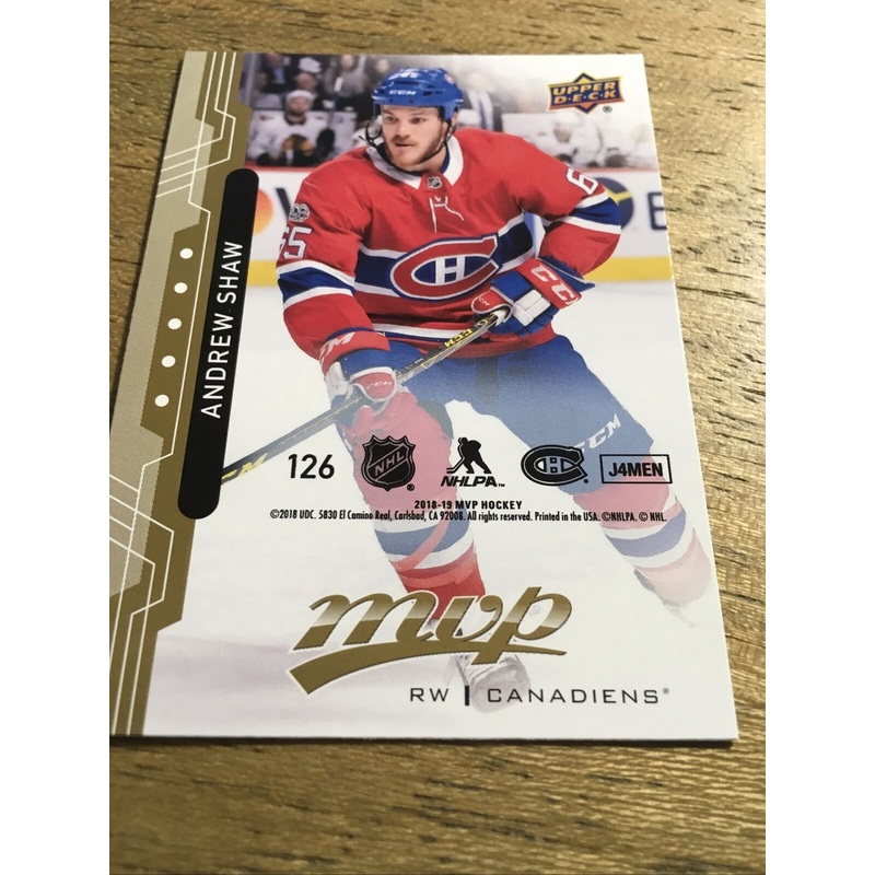 Andrew Shaw Canadiens 2018-2019 Upper Deck MVP Puzzle Back#126
