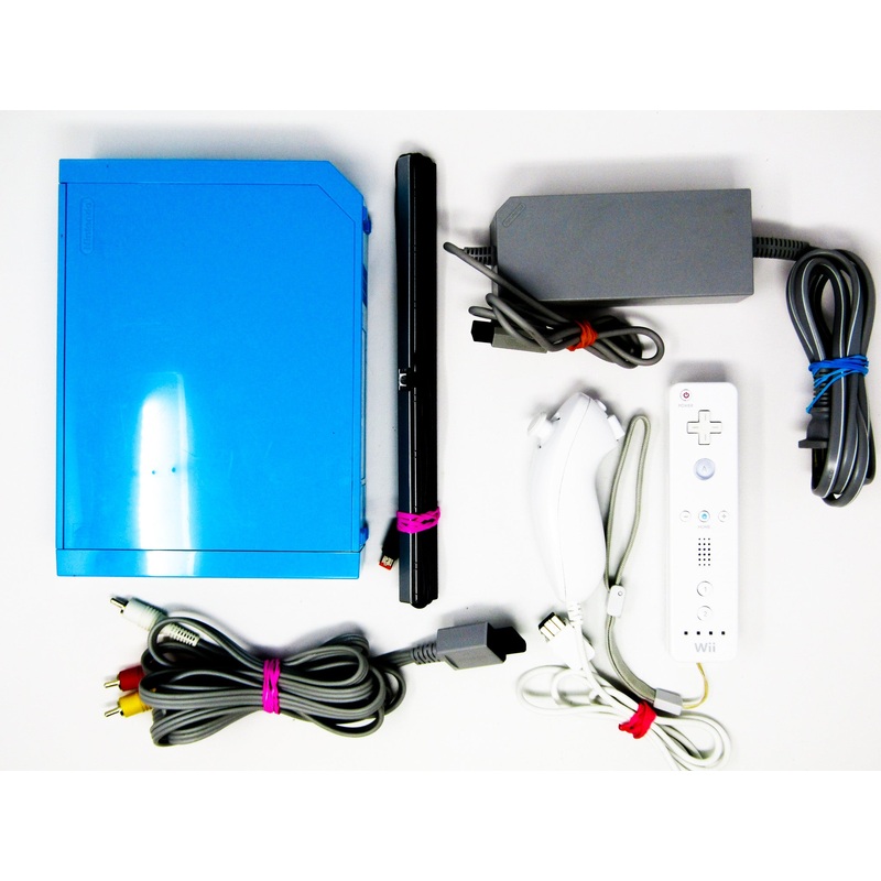 Nintendo Wii System [RVL-101] Blue with Unassorted Controller