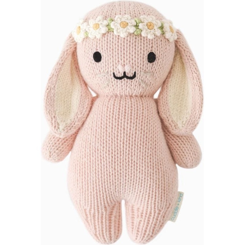 7 Baby Bunny Rose (With Flower Crown) Hand-Knit Doll