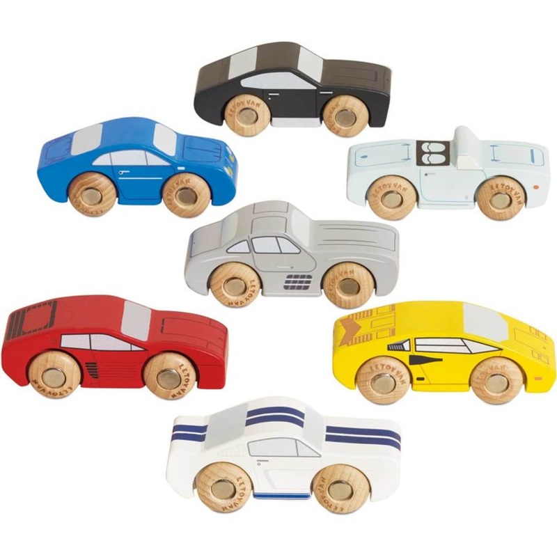 Classic Wooden Sports Cars – 7 Pieces