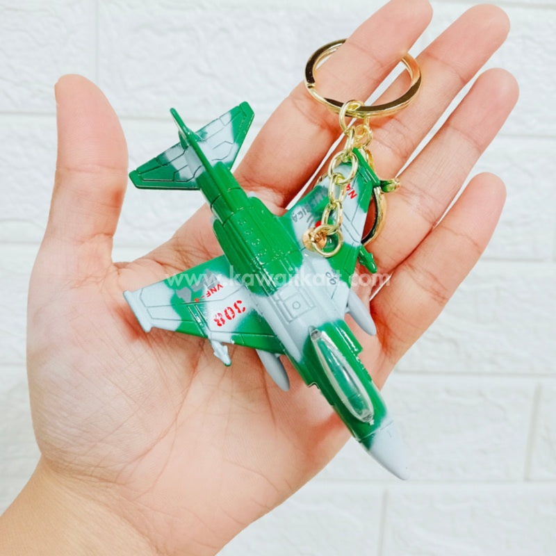 F15 Fighter Plane Pull-Back Keychain – Green – Single Piece