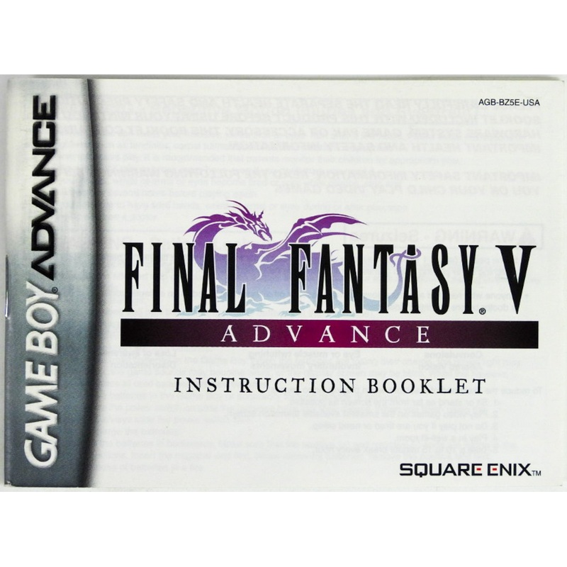 Final Fantasy V Advance [Manual] (Game Boy Advance / GBA)
