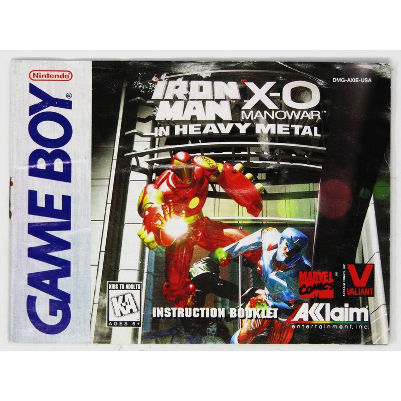 Iron Man X-O Manowar In Heavy Metal [Manual] (Game Boy)