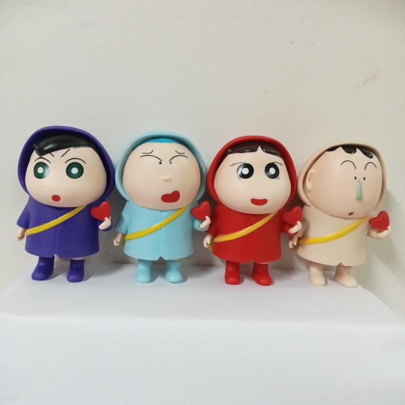 #146 Cute Shinchan Raincoat Figure.Set of 4 -10cm [Scratch and Dent]