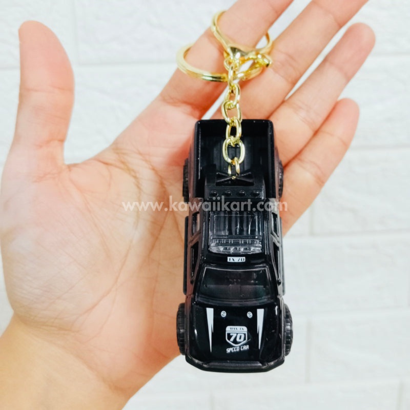 4×4 Pick-Up Truck Pull-Back Keychain – Black – Single Piece