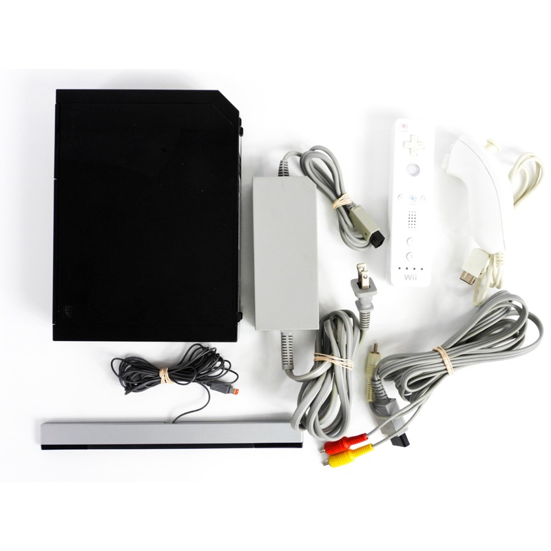Nintendo Wii System [RVL-001] Black with Unassorted Controller
