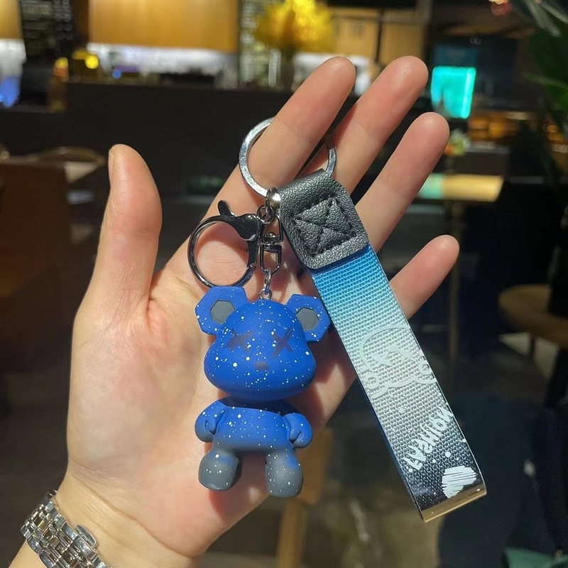 Dual Shaded XX Bear Keychain – Blue – Single Piece