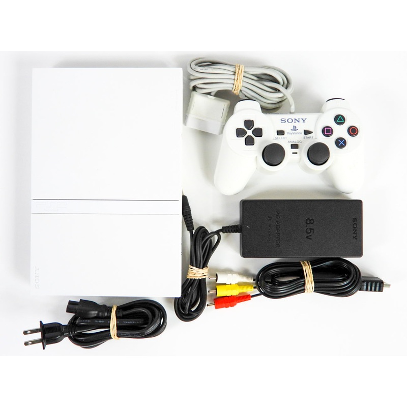 PlayStation 2 System Slim White with 1 Assorted Controller (PS2)