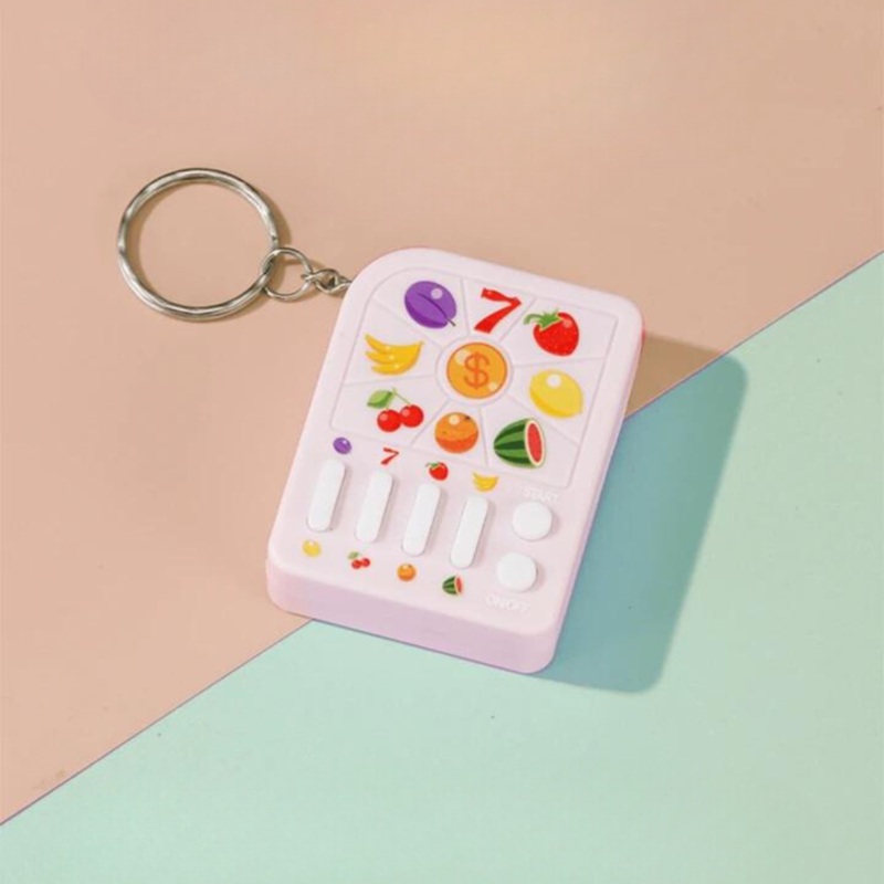 Mini Fruit Raffle Machine Keychain – Pink – Single Piece