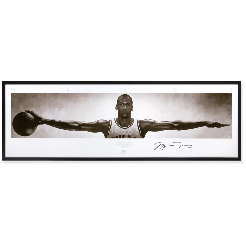 Michael Jordan Autographed Wings Poster Framed