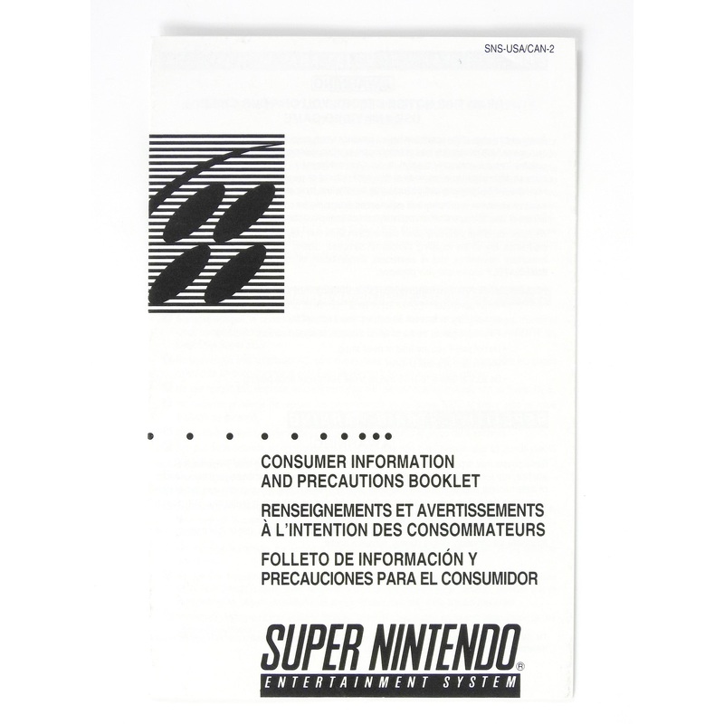 SNES Consumer Information And Precautions Booklet [CAN Version] (Super Nintendo / SNES)