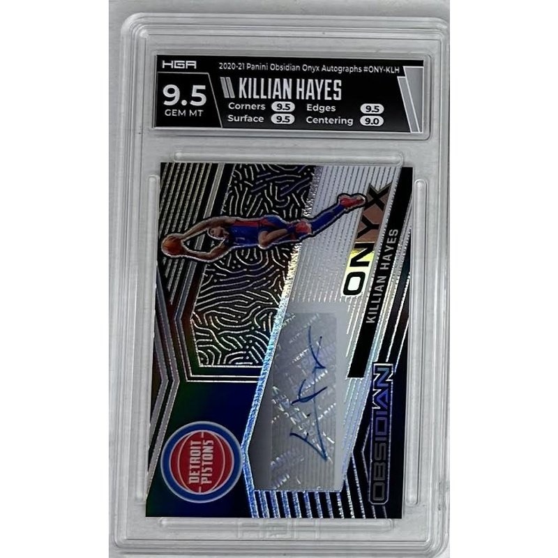 Killian Hayes 2020-21 Panini Obsidian Onyx Autographs #ONY-KLH, HGA: 9.5